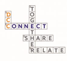 a crossword puzzle with the words DCC, Connect, Together, Share, and Relate