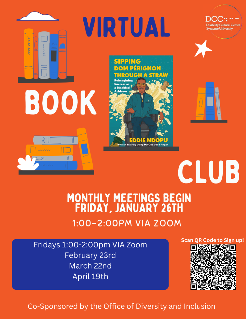 Virtual Book Club poster, with all dates of meetings 