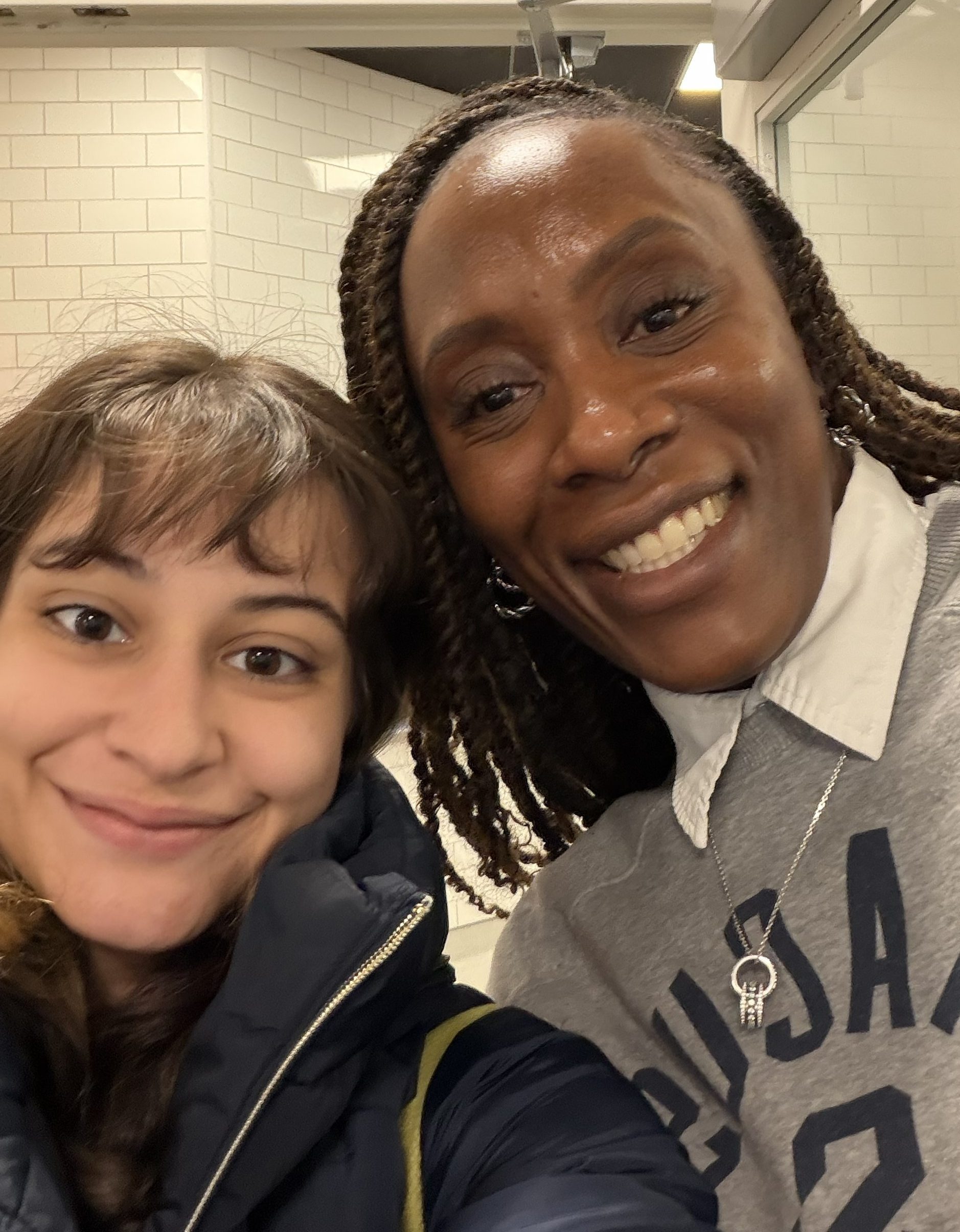 Dean Dixon taking a selfie with a student for Selfie Challenge