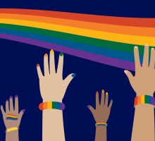 LGBTQ+ graphic with hands