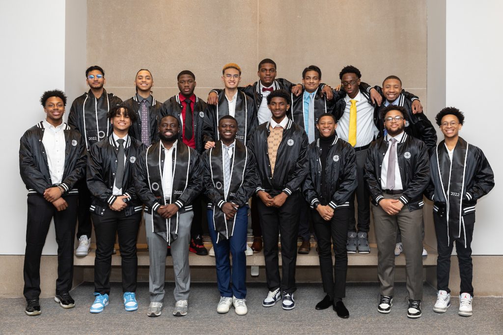 The inauguration of the Men of Color Initiative is held at the Schine Student Center.