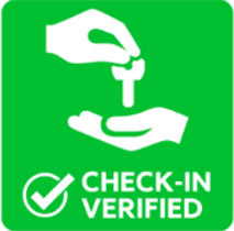 image of a green button that says check-in verified.