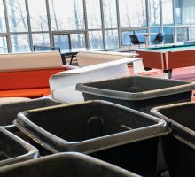 Image of grey moving bins