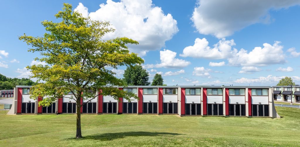 Image of a South Campus apartment building at Syracuse University