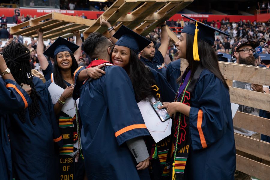 Syracuse University student success at graduation. 