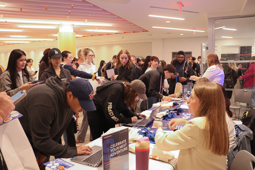 Students check in to Senior Celebration.
