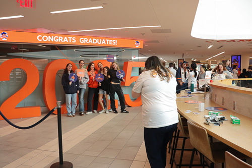 Students pose for photos at Senior Celebration