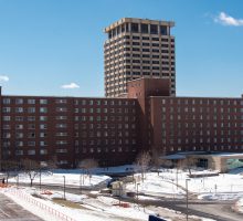 Winter Campus Scenes Residence Hall Sadler Lawrinson Exterior