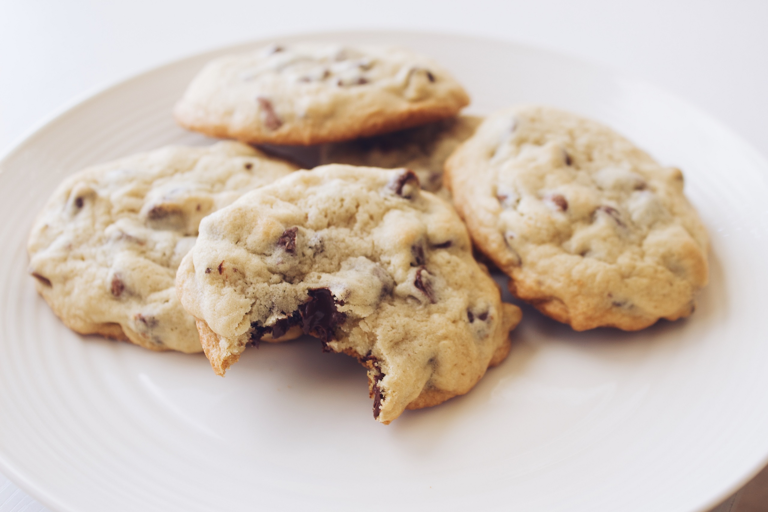 Chocolate chip cookies on a plate