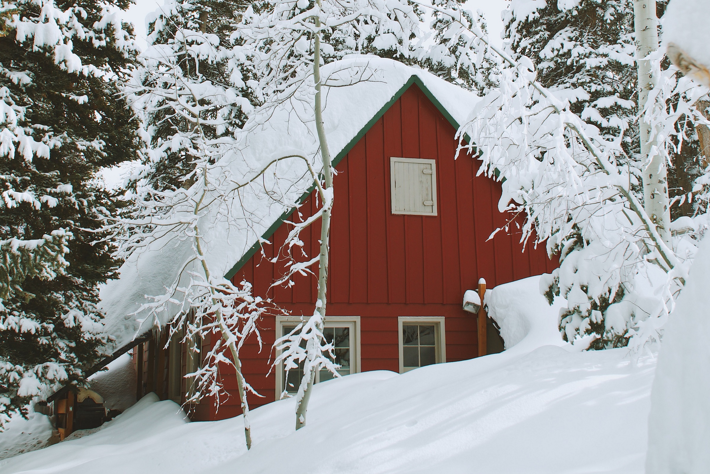 A snowed-in house