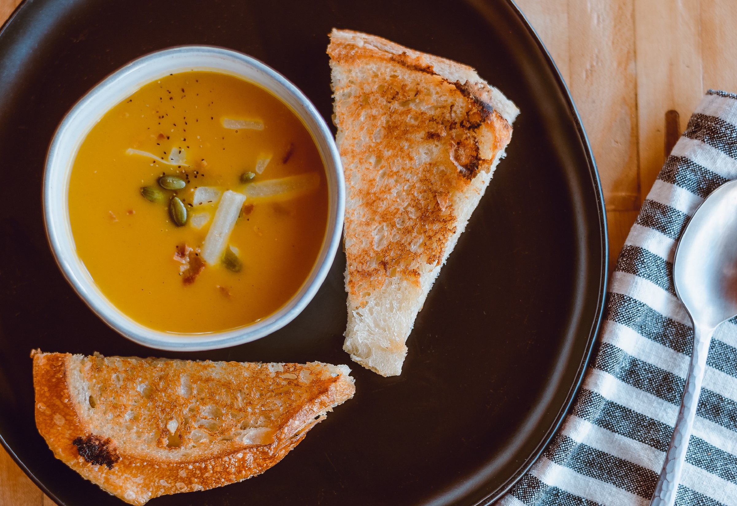 Grilled cheese and soup
