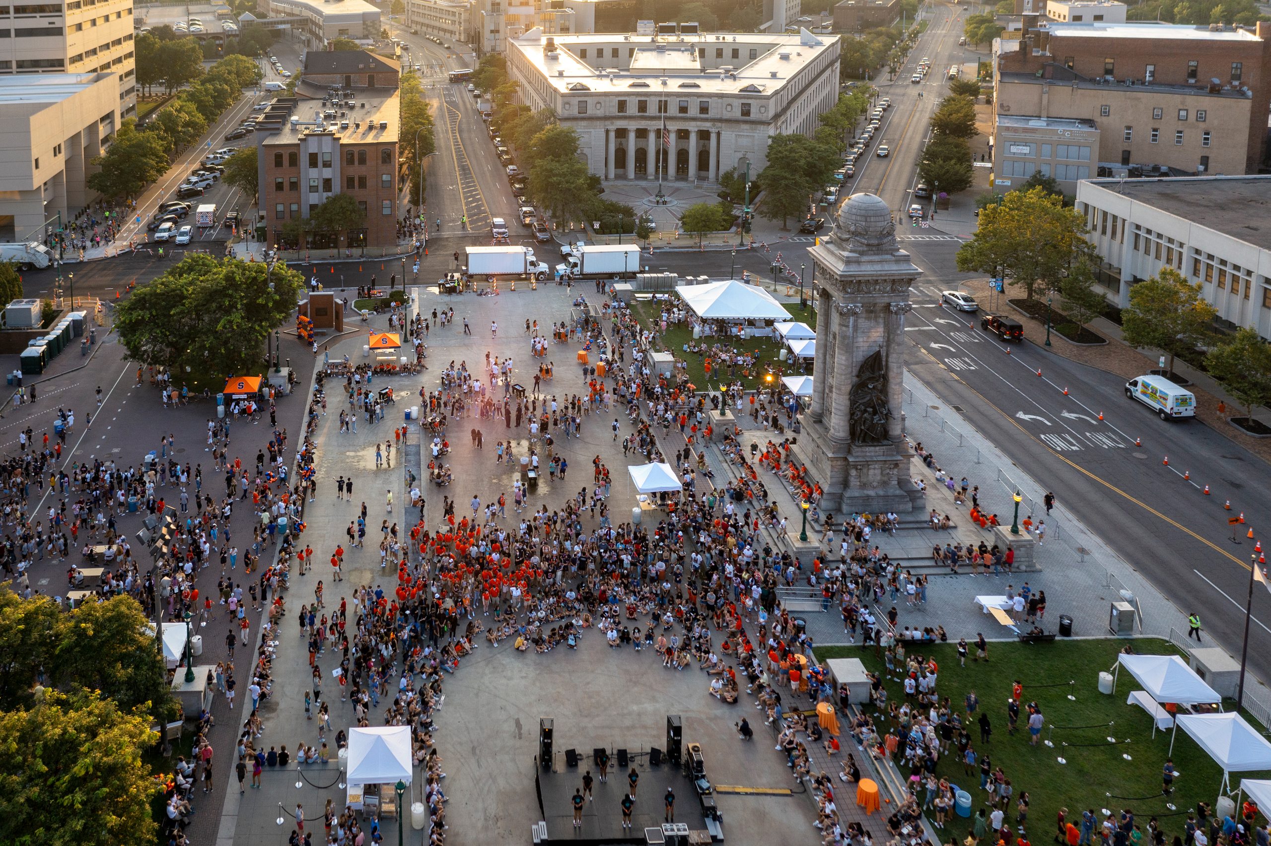 Aerial photo of Clinton Square