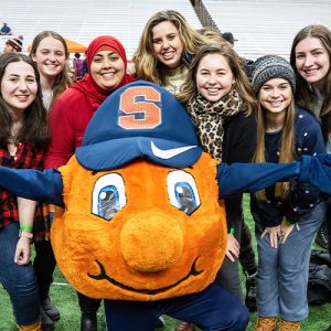 Syracuse University Students with Otto the Orange