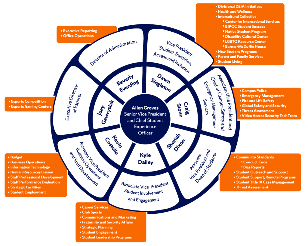 Organizational Chart for the Student Experience Division