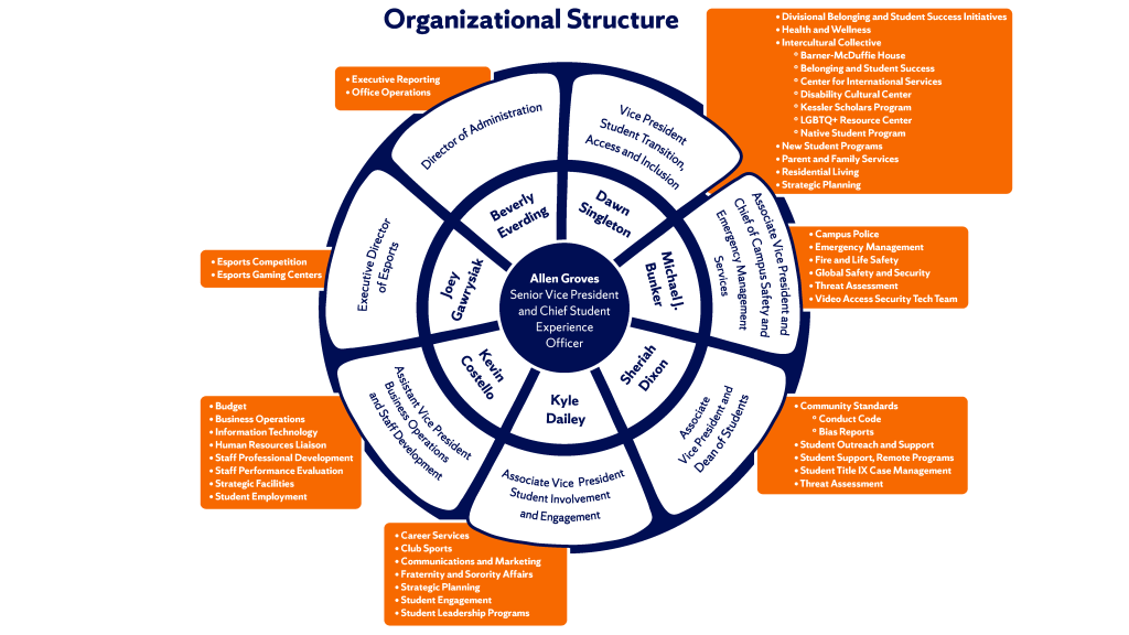 Organizational Chart for the Student Experience Division