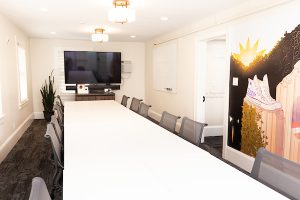 Interior shot of Delta Sigma Theta Large Meeting Room in the Barner-McDuffie House